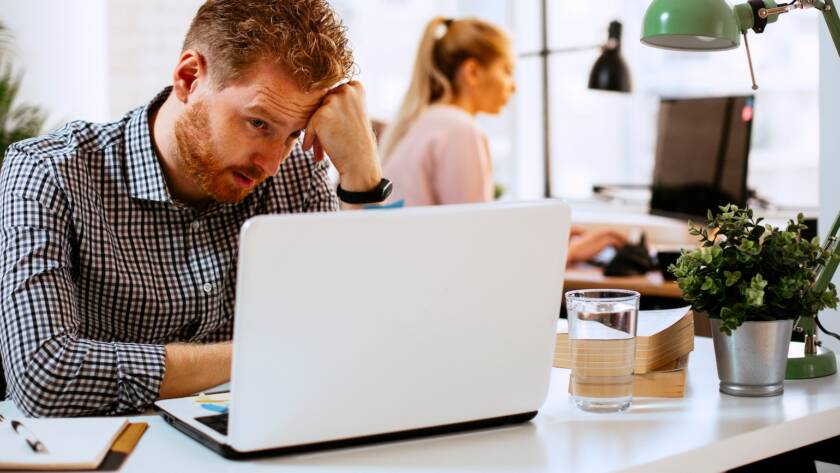 Businessman realizing he skipped commercial HVAC maintenance