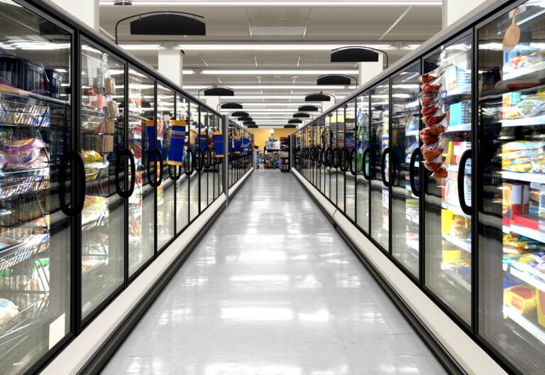 Commercial supermarket refrigeration display cases representing commercial refrigeration equipment financing