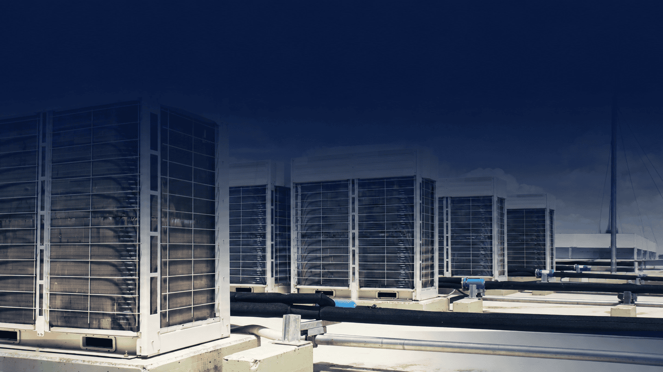 Commercial rooftop HVAC equipment monitored by an energy management system