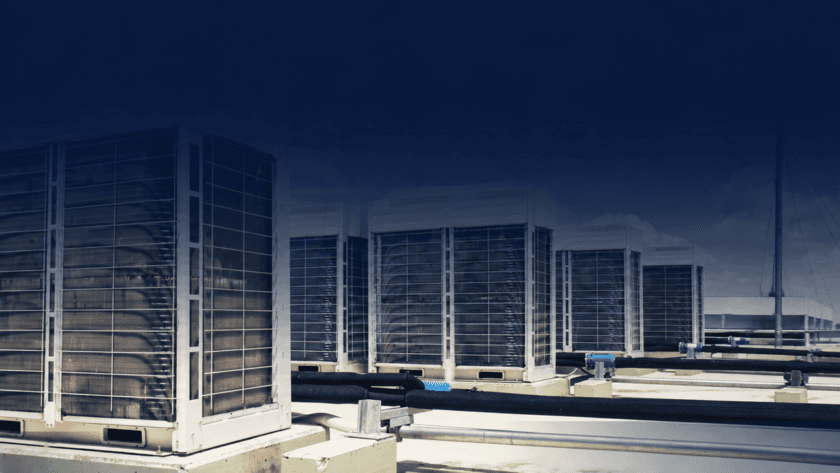Commercial rooftop HVAC equipment monitored by an energy management system