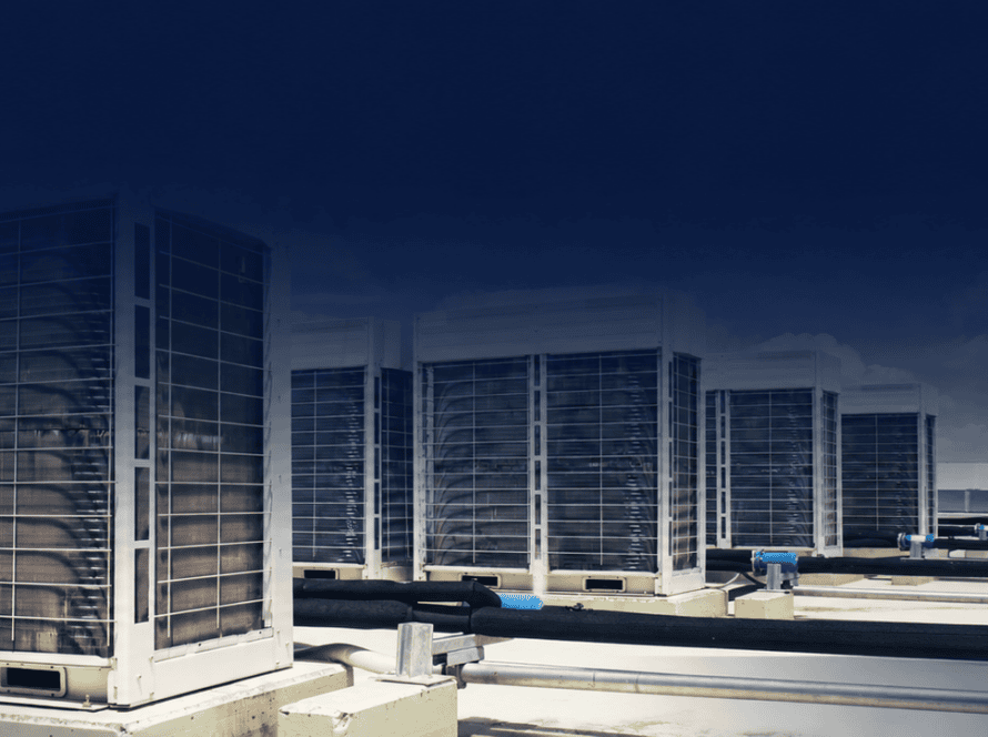 Commercial rooftop HVAC equipment monitored by an energy management system